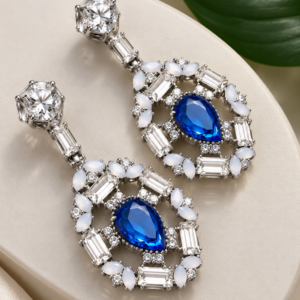 Blue Sapphire Crystal Earrings